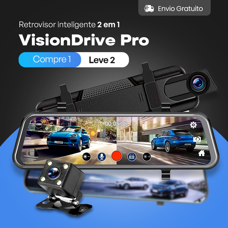 Câmera ULTRA HD Retrovisor Interno - Vision Drive Pro